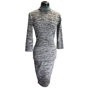 NWT Lulus Bodycon Grey Mock Turtle Neck Long Sleeve Dress